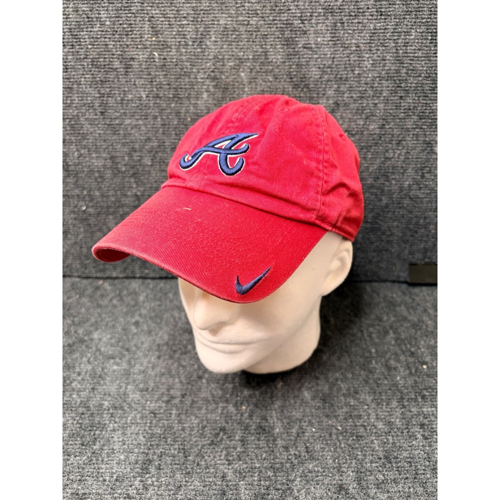 Nike Team Atlanta Braves MLB Baseball Cap Red Strapback Hat Embroidered Logo